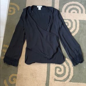 Black dress shirt deep v line